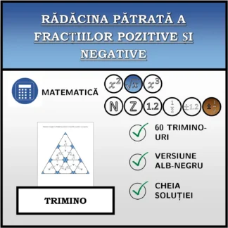 Trimino: Rădăcina pătrată a fracțiilor pozitive și negative