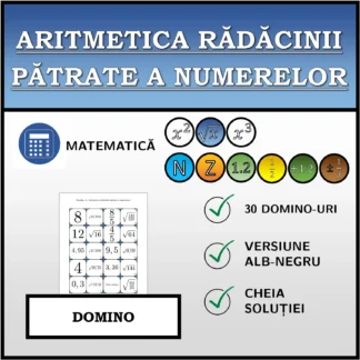 Domino: Aritmetica rădăcinii pătrate a numerelor