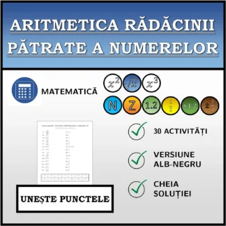 Exercițiu de asociere: Aritmetica rădăcinii pătrate a numerelor