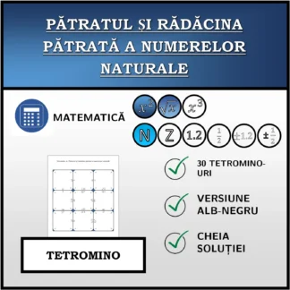 Tetromino: Pătratul și rădăcina pătrată a numerelor naturale