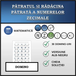 Domino: Pătratul și rădăcina pătrată a numerelor zecimale