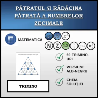 Trimino: Pătratul și rădăcina pătrată a numerelor zecimale